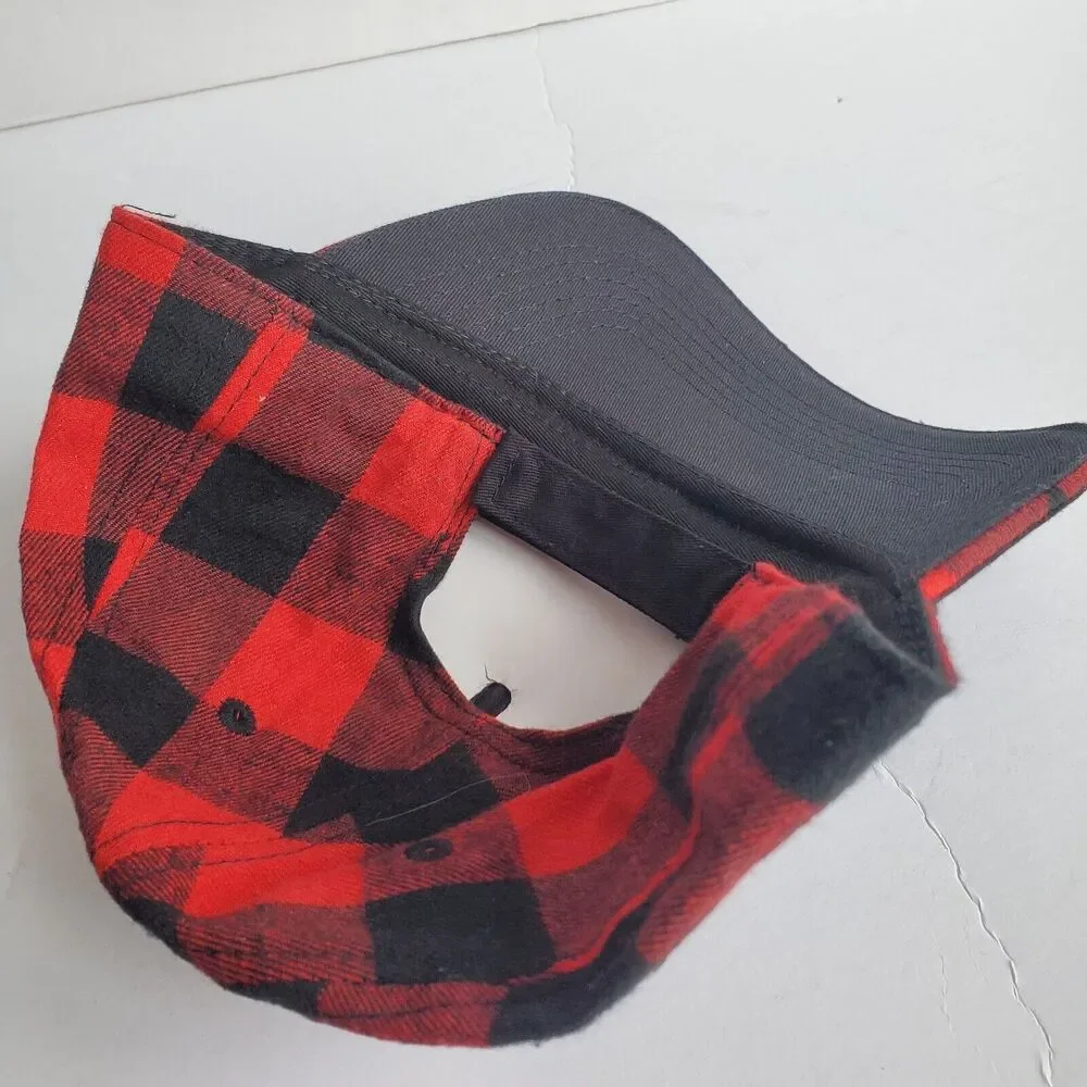 Lake Placid Baseball Hat Cap Red Black Plaid Triangle Sport Headwear One Size